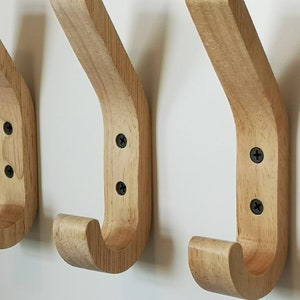 Wooden Wall Coat Hooks Decorative Wall Hooks, Wooden Towel Hanger Hooks for Wall storage solution. Solid wood. Scandinavian style minimalist image 3