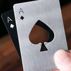 Flaschenöffner, Flaschenöffner, Ace of Spades, in Kartenform, Brieftasche, für Bar, Hotel, Pub, Männerhöhle, Jubiläum, Trauzeuge Geschenkidee