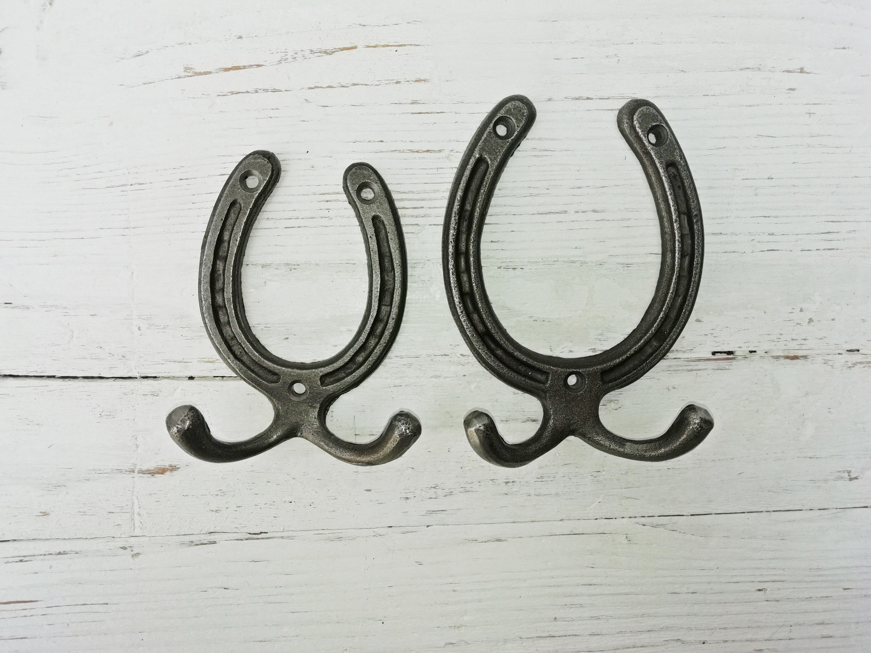 Alipis 4 Pz Gancio Da Parete In Ghisa Con Doppio Gancio A Ferro Di Cavallo Creativo - Foto 9