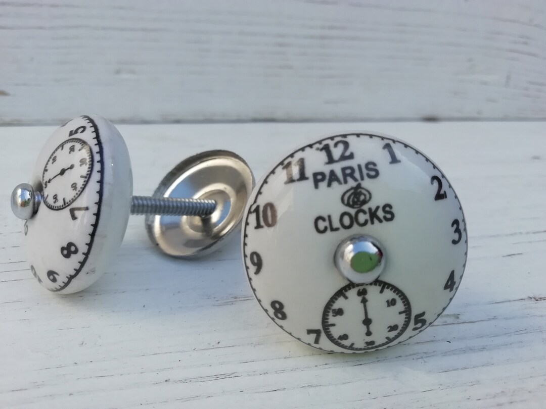 White Vintage Ceramic French Paris Clock Watch Dial Knob, Ornamental ...