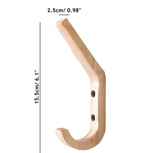 Crochets muraux en bois pour porte-manteaux, crochets muraux décoratifs, crochets pour porte-serviettes en bois pour un rangement mural. Bois massif. Style scandinave minimaliste image 4