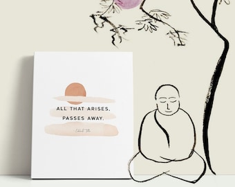 Eckhart Tolle citaat canvas print, de kracht van het nu citaat, SPIRITUEEL, zenboeddhistisch citaat, een nieuwe aarde, alles wat ontstaat, gaat voorbij, inspirerend