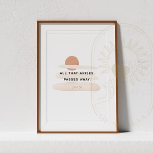 Fleetingness, Ephemerality, Transient, Wabi Sabi, Eckhart Tolle Quote Print, Power of Now, DOWNLOAD, SPIRITUAL, Buddhist Quote, A New Earth