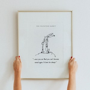 The Velveteen Rabbit Print, INSTANT DOWNLOAD, Birth, Christening, Nursery Gift, Nursery Decor, Velveteen Rabbit Classic Vintage Art Poster