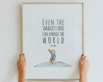 Peter Rabbit Quote, INSTANT DOWNLOAD, Birth, Christening, Nursery Picture Gift, Nursery Decor, Peter Rabbit Classic Vintage Kid's Room Decor