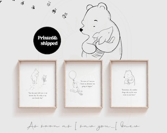 Winnie Puuh Zitate Posters, Classic E.H. Hirte Kunst (3er Set)