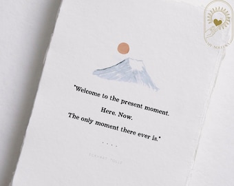 Eckhart Tolle quote print, zen spirituele muurkunst (digitale download), de kracht van het nu