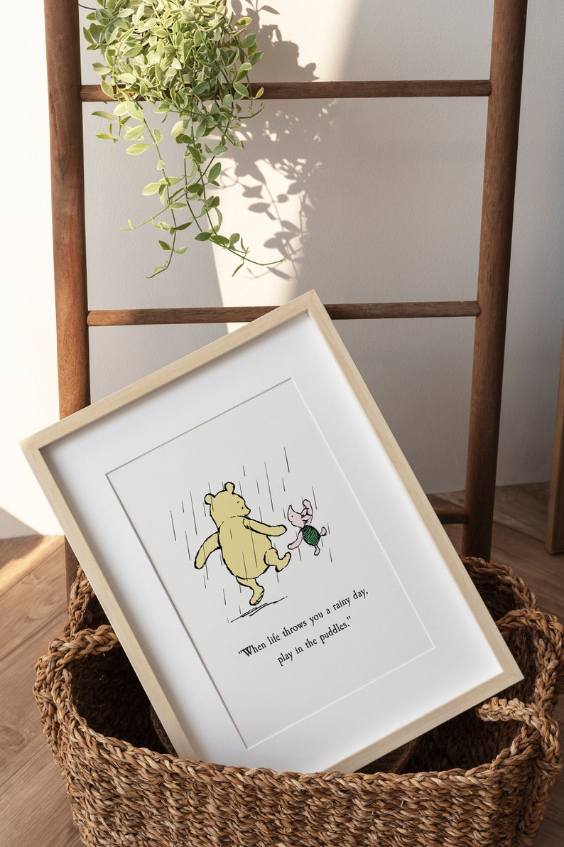 When Life Throws You a Rainy Day..winnie the Pooh Quote Etsy