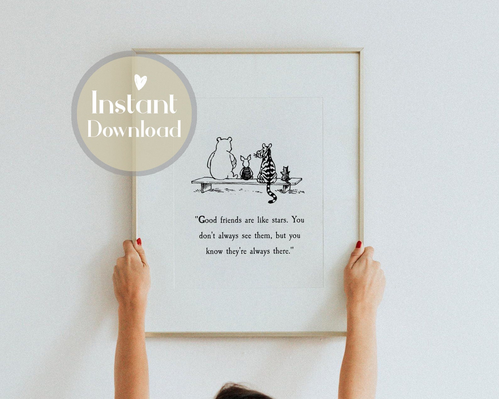 Good Friends Are Like Stars...winnie the Pooh Quote INSTANT Etsy