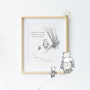 Sometimes the smallest things...Winnie the Pooh Quote, INSTANT DOWNLOAD, Christening/Nursery Art Gift, Nursery Decor, Pooh Classic Vintage