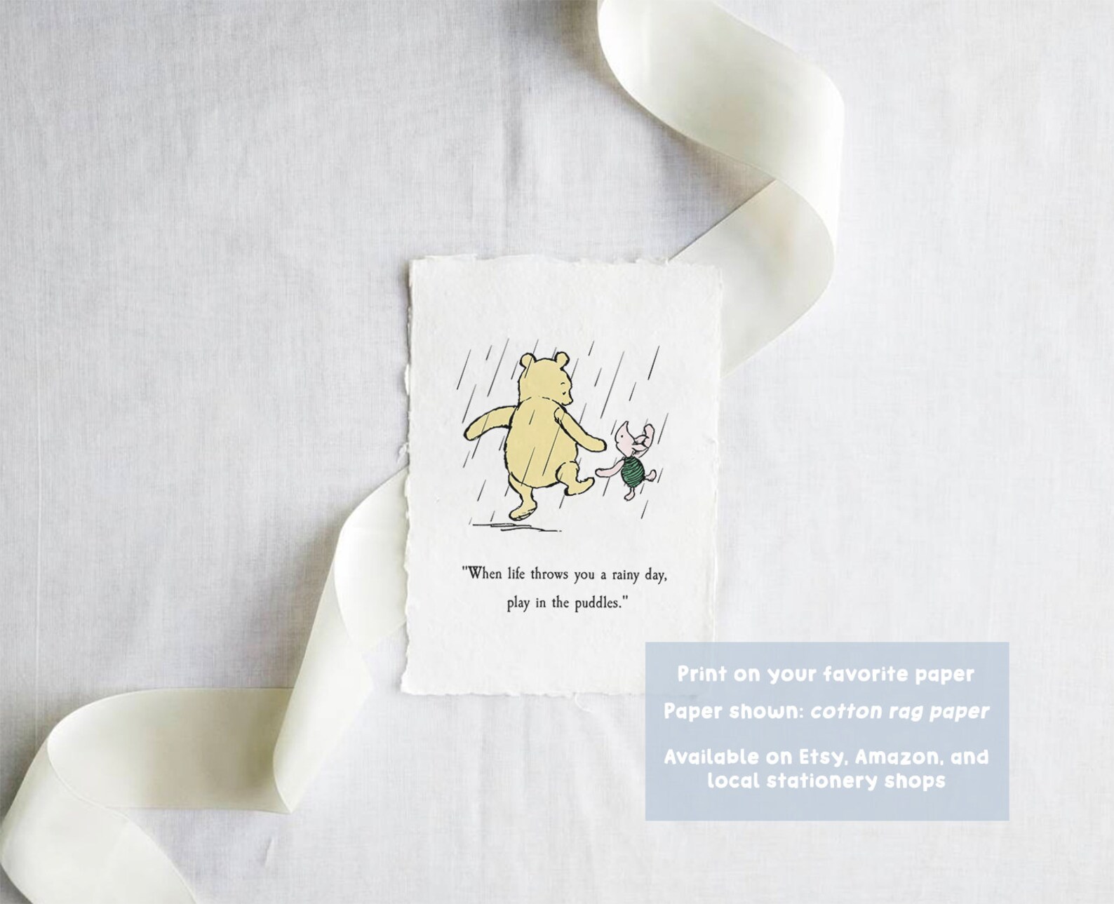 When Life Throws You a Rainy Day..winnie the Pooh Quote Etsy
