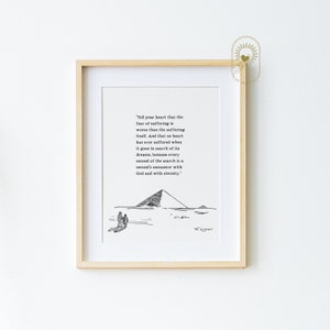 The Alchemist Digital Print, Paulo Coelho Quote, Instant Download, Inspiration Quote Wall, Tell your heart that the fear of suffering...