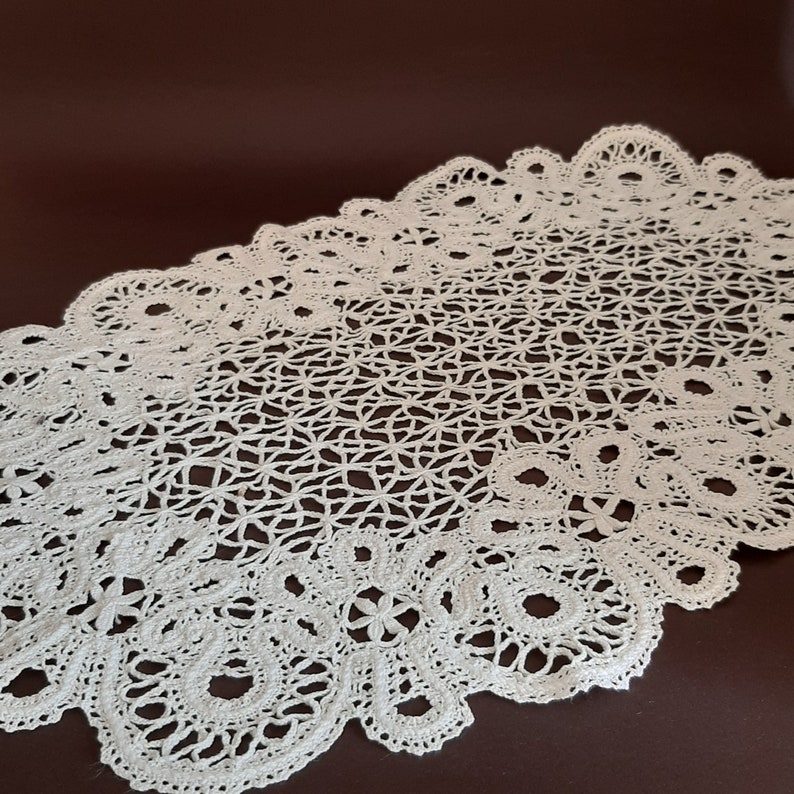 Vintage lace dresser doilies Small table runner Rustic doilies Etsy