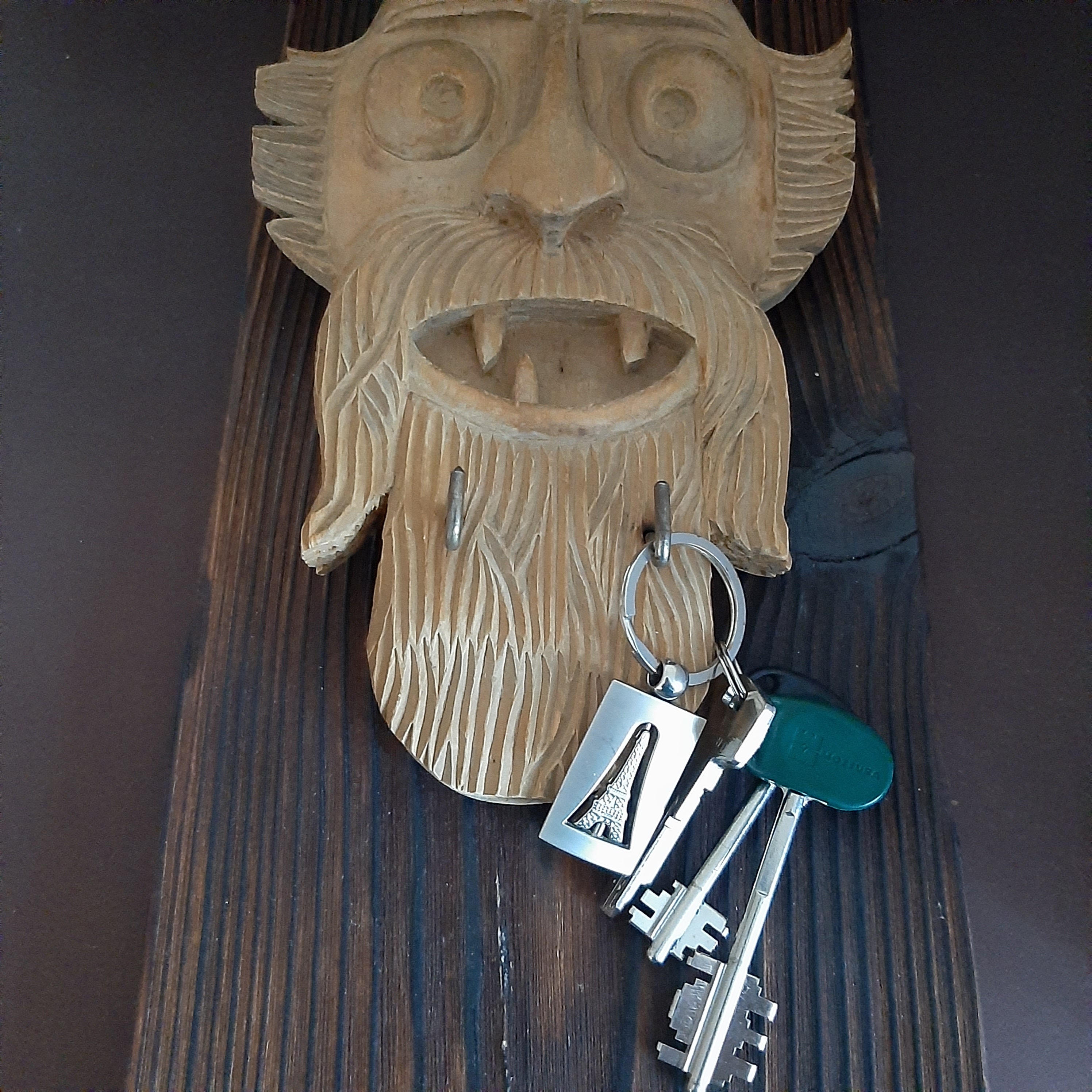 Vintage handmade carved wood mask Hanging wall mask Wood mask Etsy