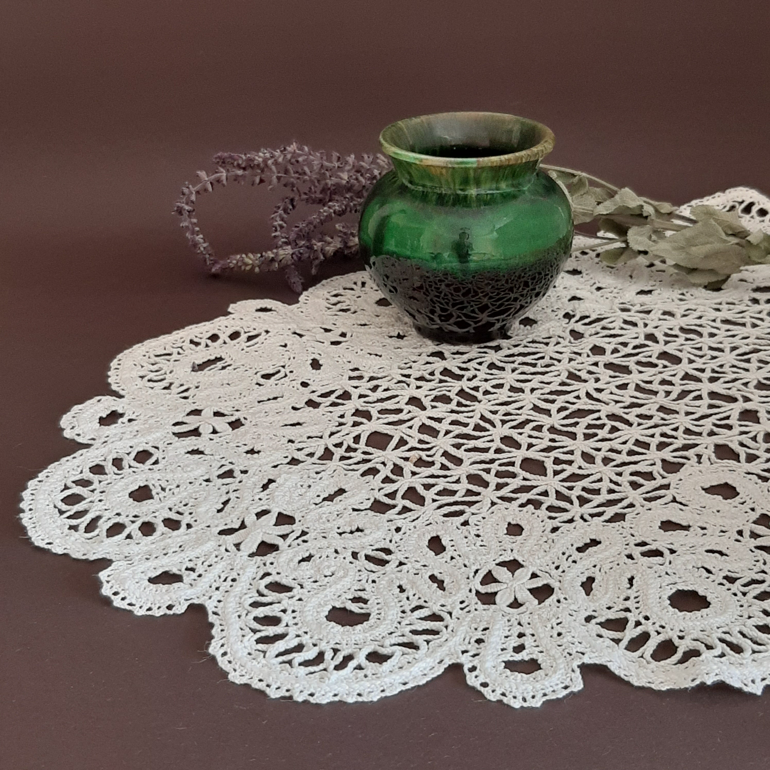 Vintage doilies for dresser Small doily table runner Rustic Etsy