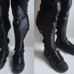 Sci-Fi Soldier Space Marine Superhero Leg Armor with Straps Cosplay Costume