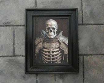 Miniature Death Knight Portrait, 1:12 Scale Haunted Dollhouse