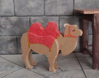 Hand Painted Camel Figurine – Vintage Style Miniature Animal for Dollhouse Decor
