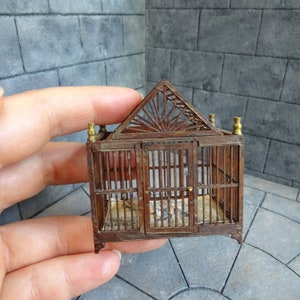 Distressed miniature birdcage or terrarium, 1-12 dollhouse, abandoned house, diorama.