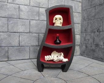 Miniature Gothic Bookshelf, Halloween Dollhouse Furniture, 1:12 Scale