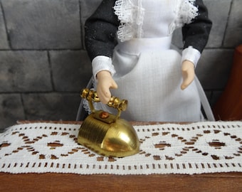 Miniature Brass Iron – Vintage Style Dollhouse Laundry Decor (1:12 Scale)
