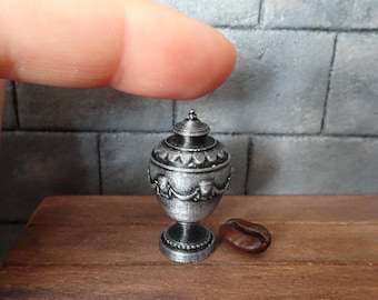 Miniature narrow urn for ashes, haunted dollhouse, Halloween, horror scene, 1:12 scale