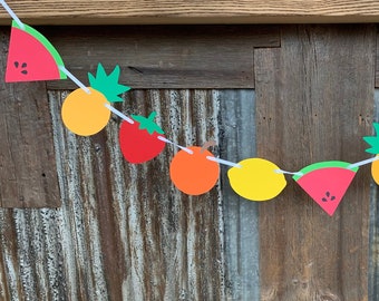 Fruit Birthday Decor, Fruit Birthday Banner, Two-Tti Fruity Banner, Two Tti Fruity, Tutti Frutti Birthday, Tutti Frutti Banner,