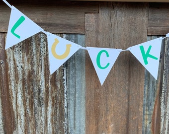Ships Fast-- Lucky Banner-- St Patricks Day Party-- St Patricks Day Banner-- Decorations-- St Patricks Day-- St Pattys Day-- Card Stock