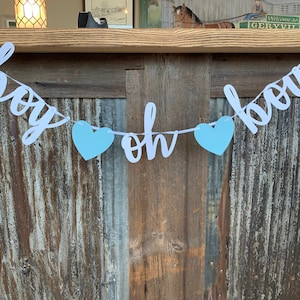 Boy Oh Boy Baby Banner-- Baby Shower Banners-- Boy Baby Shower Banners-- Gender Reveal-- Gender Reveal Party-- Baby-- Card stock Banners