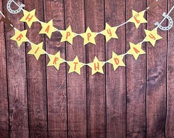 Horse Birthday Party, Happy Birthday Banner