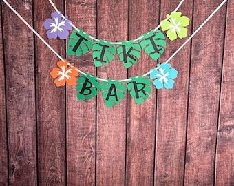 Luau Birthday Party, Tiki Bar Banner
