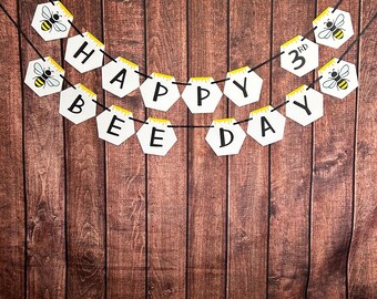 Happy Bee Day Banner, Bee Theme Banner, Bee Theme Birthday, Bee Birthday Banner, Bee Birthday Party, Bee Birthday Decor, Happy Bee Day Party