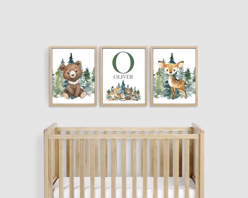 Woodland Nursery Wall Decor Woodland Animals Wall Decor Baby Etsy