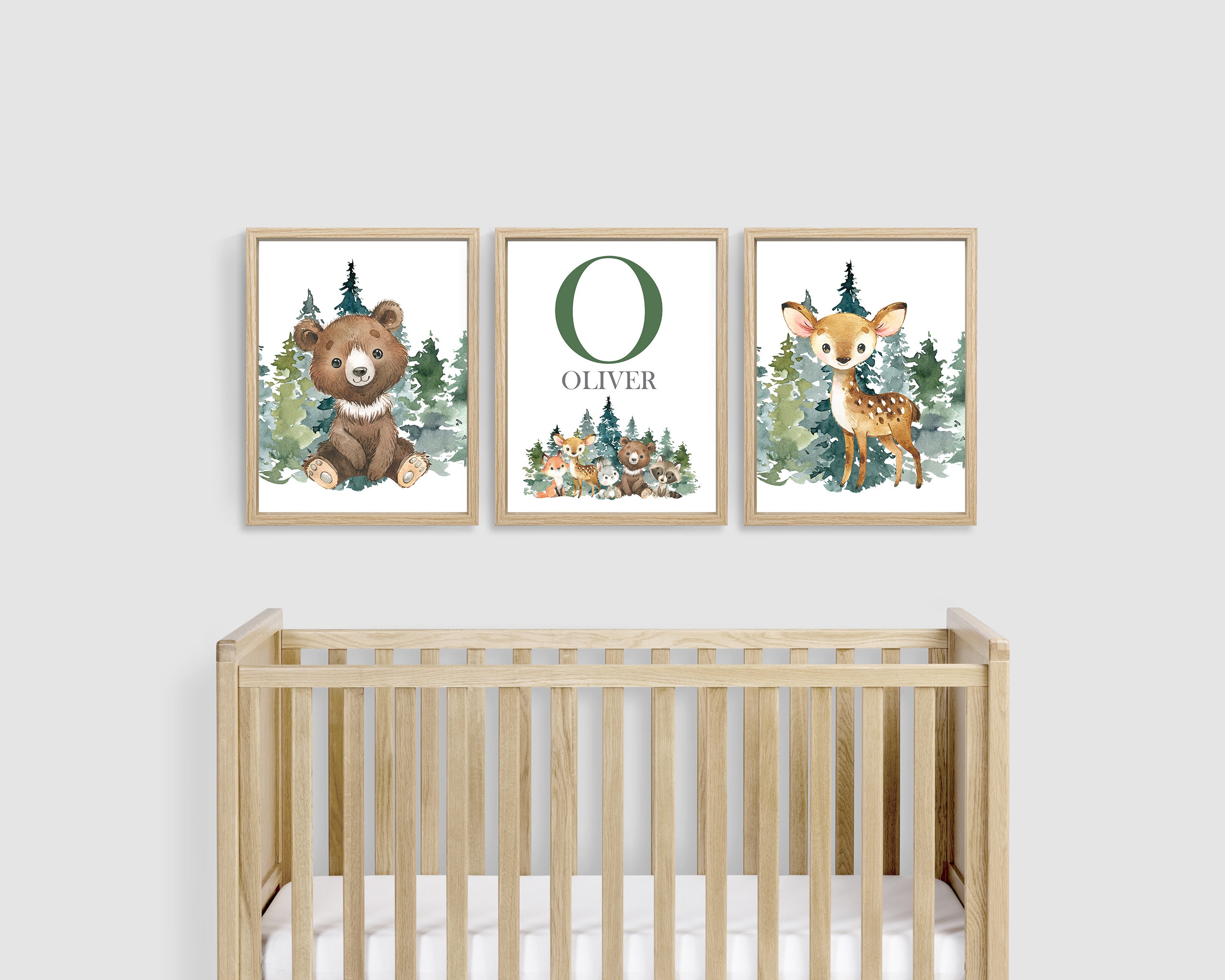 Woodland Nursery Wall Decor, Woodland Animals Wall Decor, Baby Boy ...