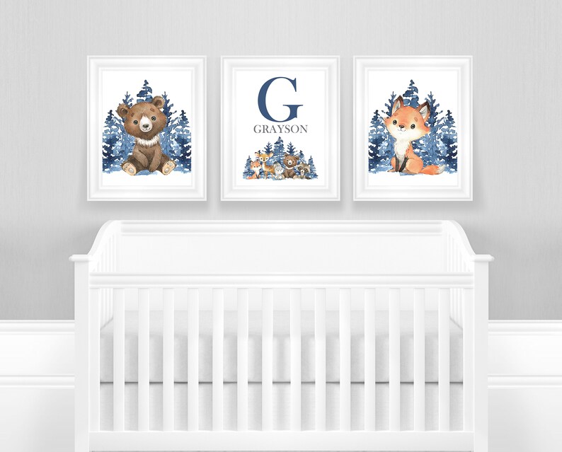 Woodland Nursery Wall Decor Woodland Animal Wall Decor Baby Etsy