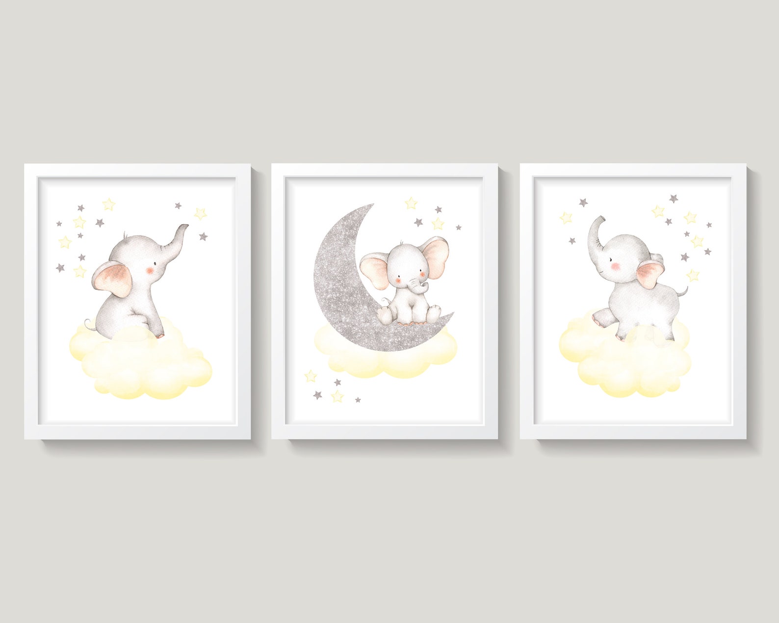 Elephant Nursery Wall Decor Elephant Nursery Art Gender Etsy