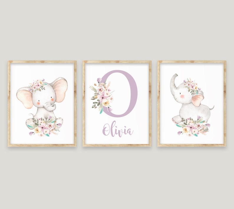 Elephant Nursery Wall Decor Elephant Nursery Wall Art Baby Etsy