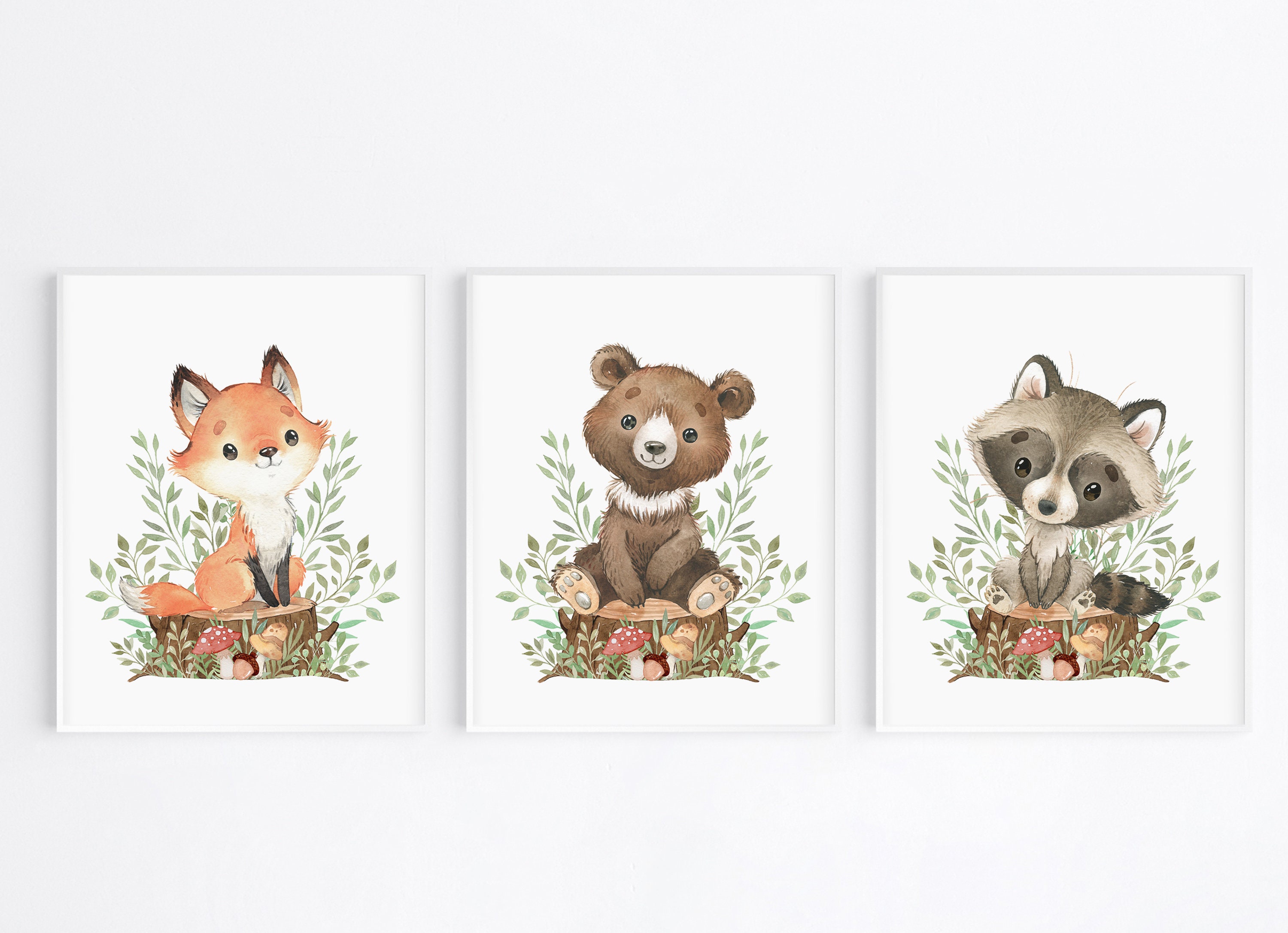 Woodland Animals Wall Decor Forest Animals Wall Decor Rustic Etsy
