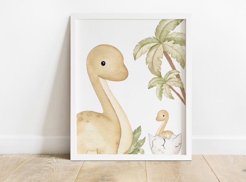 Dinosaur Nursery Wall Decor Dinosaur Nursery Art Neutral Etsy