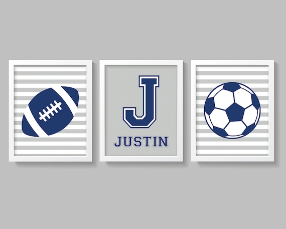 Sports Nursery Wall Decor, Sports Nursery Decor, Football Soccer