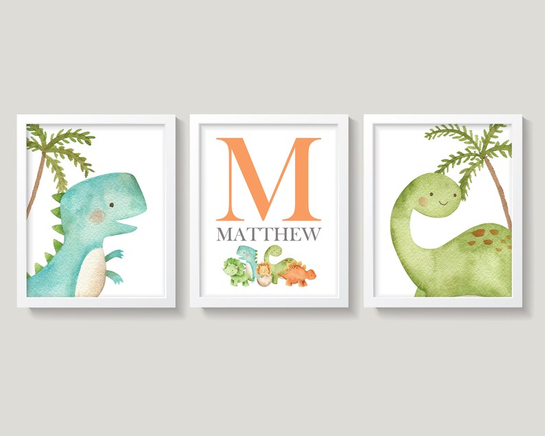 Dinosaur Nursery Wall Decor Dinosaur Nursery Wall Art Etsy