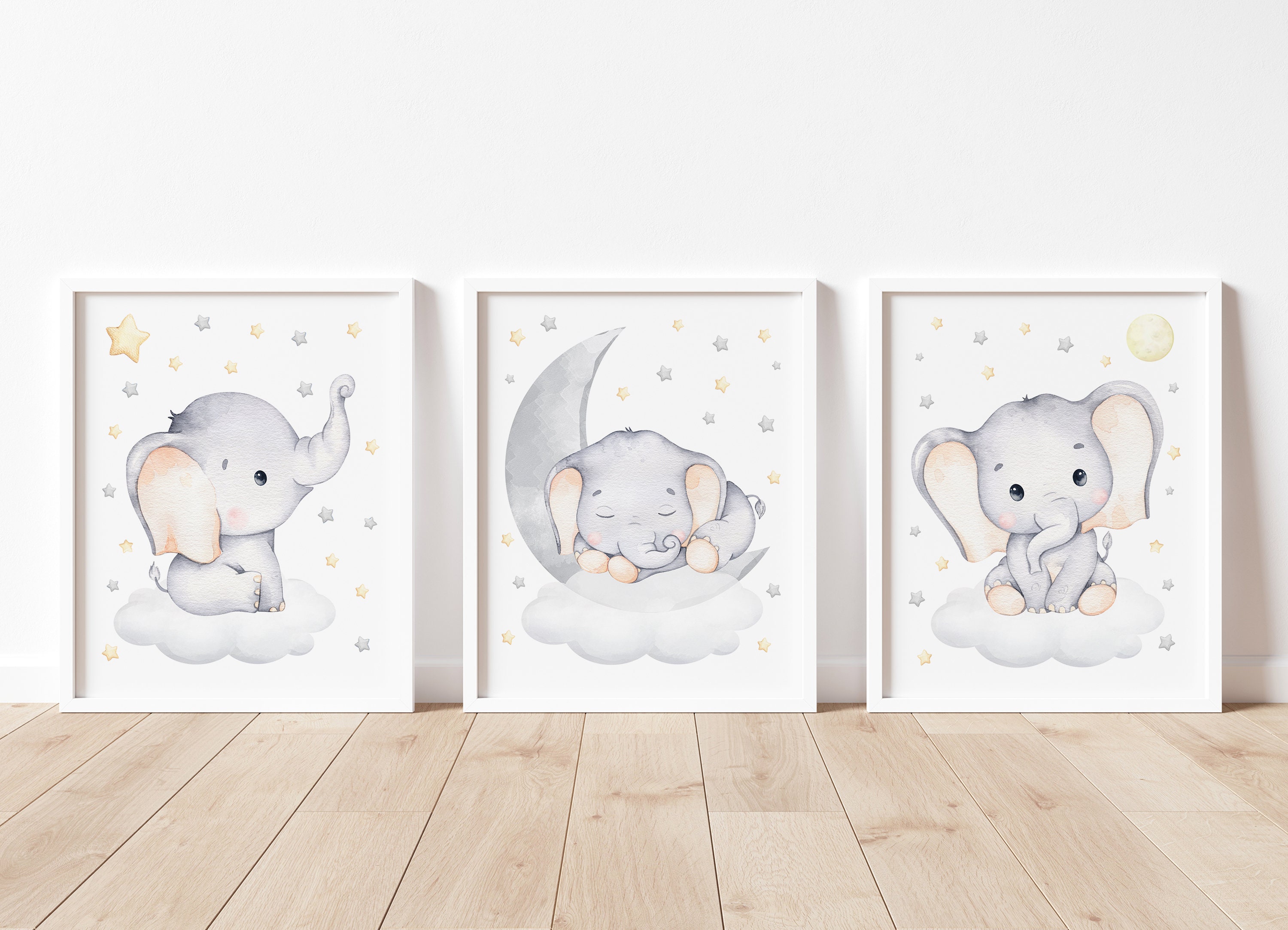 Baby elephant nursery art hotsell
