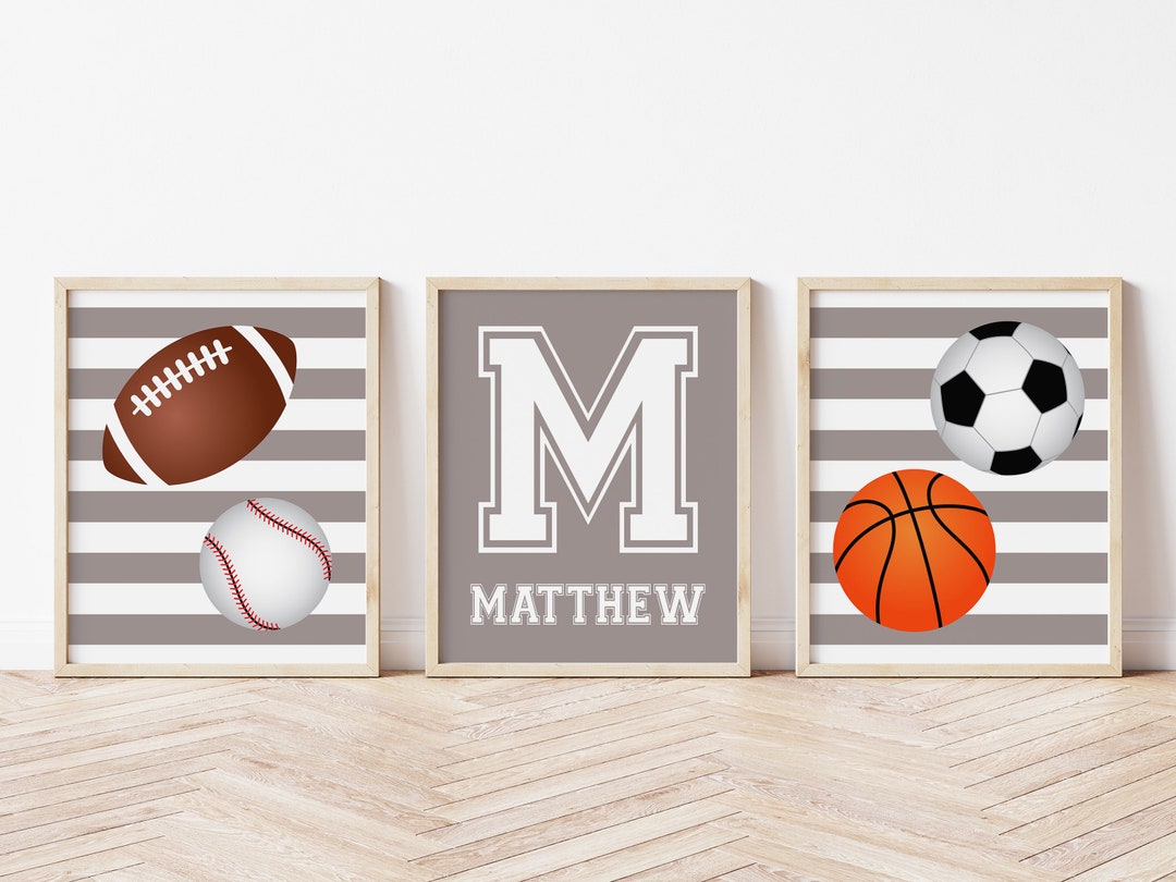 Sports Nursery Wall Decor, Sports Balls Wall Art, Boy Nursery Room