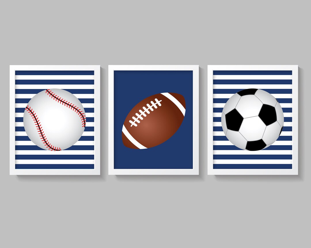 Sports Nursery Wall Decor Sports Wall Art Boys Room Decor Etsy