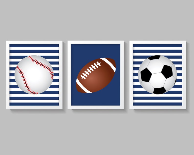 Sports Nursery Wall Decor Sports Wall Art Boys Room Decor Etsy