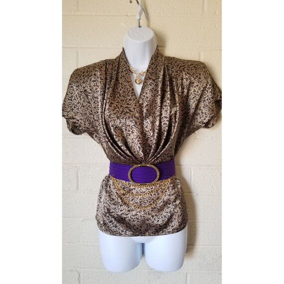 Silk Gold and Black Vintage Blouse - image 1