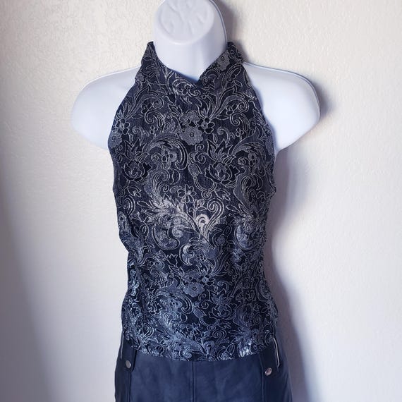 Michelangelo Vintage Halter Embroidered Top