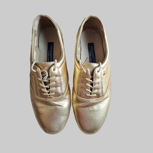 Gold Oxford Flat Vintage Shoes