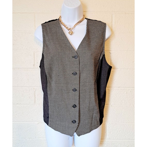 Black and Grey Plaid Vintage Vest