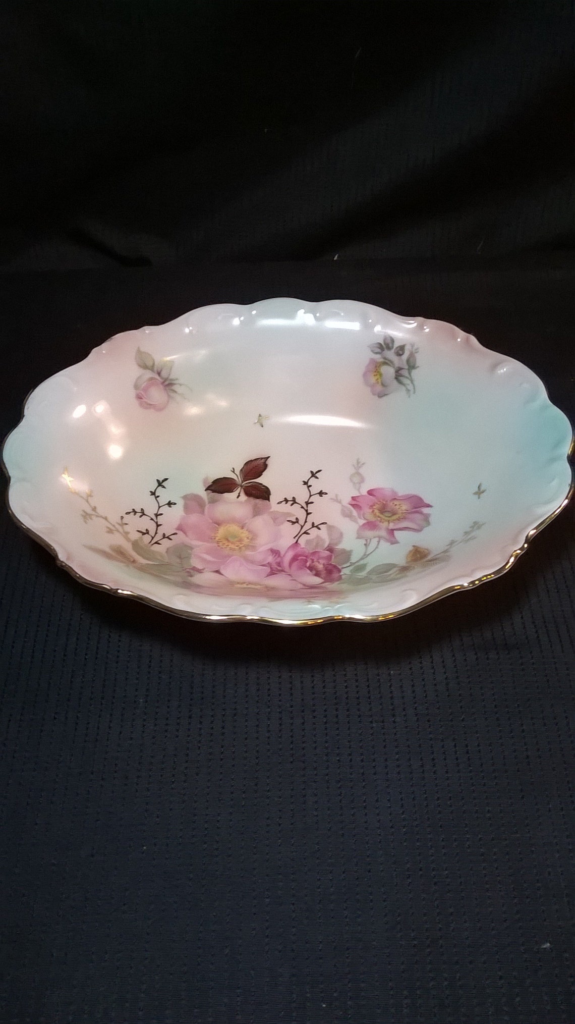 Vintage Schumann Arzberg Wild Rose Scalloped Oval Vegetable Bowl - Etsy